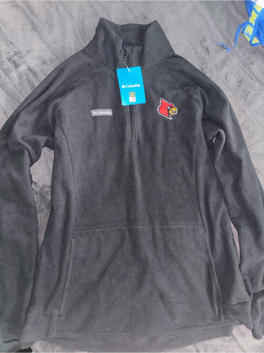 Columbia Black Fleece Quarter-Zip with Louisville Cardinals Patch